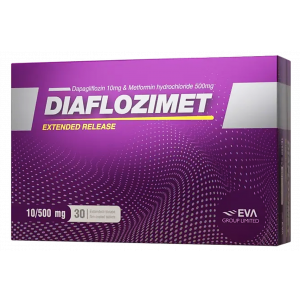 DIAFLOZIMET 10 / 500 MG ( DAPAGLIFLOZIN / METFORMIN ) 30 EXTENDED-RELEASE FILM-COATED TABLETS